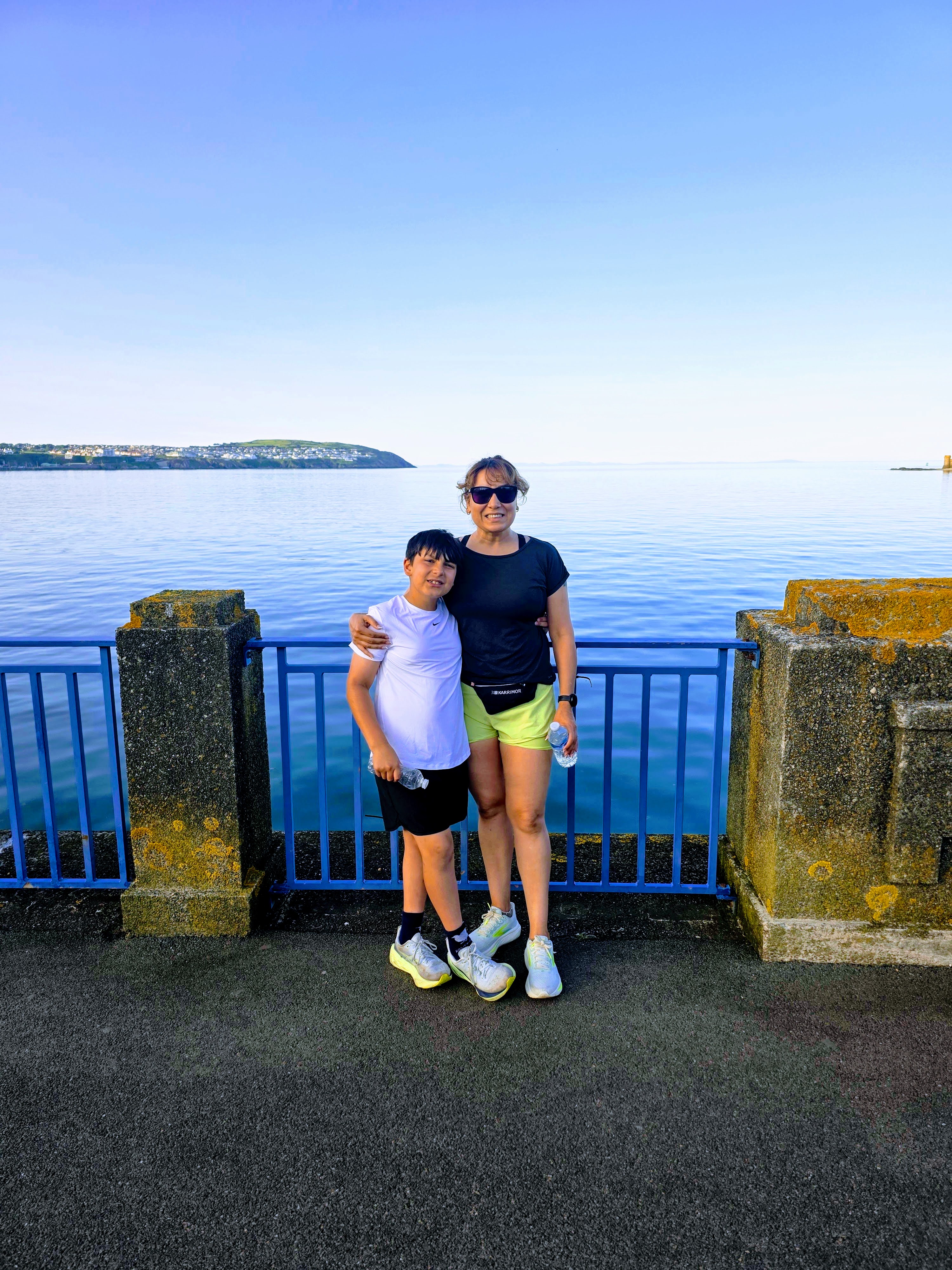 Bineeta and her son Luke together during a training walk on the Isle of Man